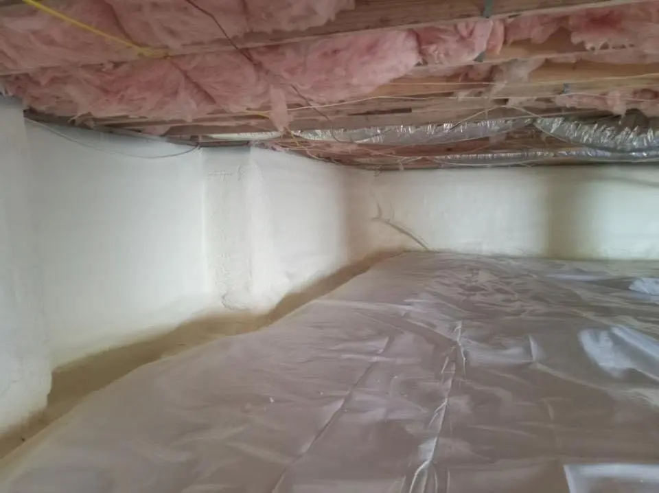 Crawl space encapsulation with closed-cell spray foam for Storm Damage Roof Repair in Evergreen Park